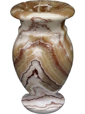 Taru Pasaj Oniks Doğal Taş Küp Vazo – 12  cm  Dekoratif El Yapımı Ürün