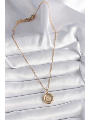 ForWhat Zarif Kadın Için Golden Çelik Zincir Gold Altın Kolye