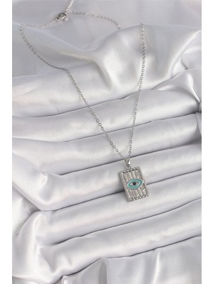 ForWhat Zarif Kadın Için Silver Çelik Zirkonlu Göz Işli Plaka Küpe