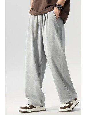 Bol Kesim Baggy Eşofman Altı Erkek Kadın Gri Siyah Füme