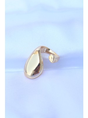 ForWhat Zarif Kadın Için Golden Pirinç Ayarlı Iri Bombeli Yüzük