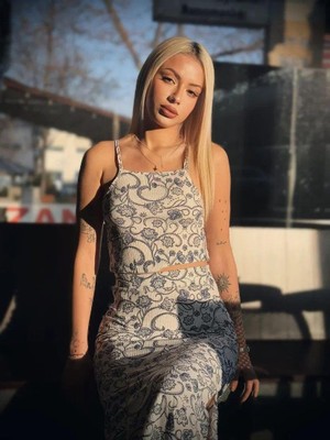 Kadın Ip Askılı Crop Takım