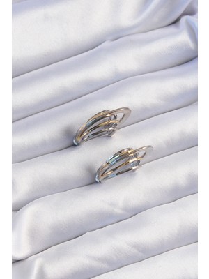 ForWhat Zarif Kadın İçin Alaca Pirinç Düz Plaka Halka Küpe