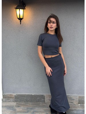 Carisma Wear Kadın Modal Crop Etekli Takım