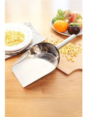 Chavin Çelik 19 cm Düz Taban Baharat Kuruyemiş Bakliyat Erzak Küreği CIN984