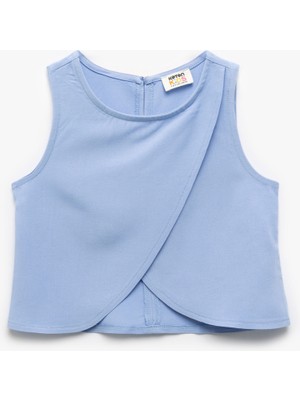 Koton Asimetrik Kesim Yuvarlak Yaka Keten Karışımlı Kolsuz Bluz