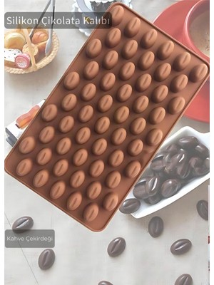 Kahve Çekirdek Desen Silikon Çikolata Kalıbı