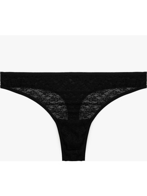 Koton Yarı Transparan Dantel Kadın String Külot