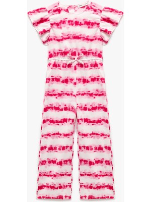 Koton Kelebek Kollu Kurdele Detaylı Batik Desenli Uzun Tulum