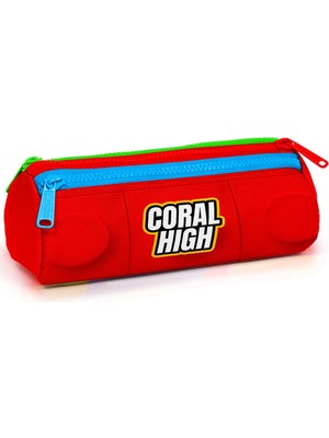 Coral High Renkli Blok Desenli Üç Bölmeli Kalem Çantası 22091