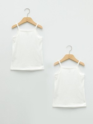 Kare Yaka Askılı Basic Pamuklu Kız Bebek Atlet 2'li