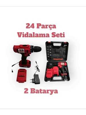 BBS 24 Parça Şarjlı Vidalama Seti 2 Bataryalı