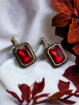 Fayra Accessories Kristal Taş İşlemeli Baget Küpe