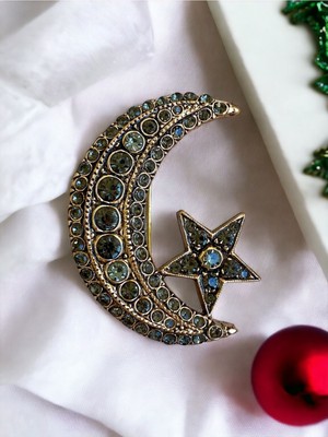 İnci Ay Yıldız Broş