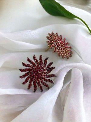 Fayra Accessories Zirkon Taşlı Güneş Figür Küpe
