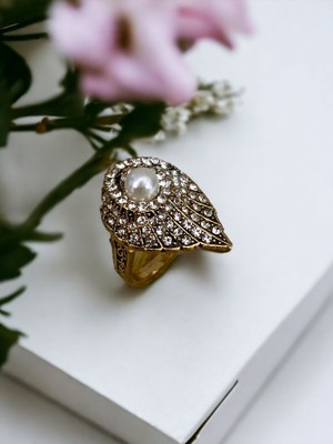 Fayra Accessories Deniz Kabuğu Figürlü İnci Yüzük