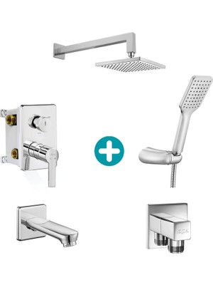 Eca Delta Ankastre Gömme Banyo Bataryası Duş Seti Tüm Parçalar Dahil