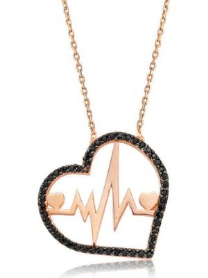 Gümüş Kalp Ritmi Kadın Kolye CSR2180394