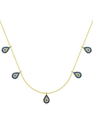 Gümüş Gold Nazarlı Şans Kadın Kolye CSR2181262