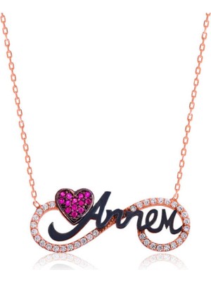 Gümüş Annem Yazılı Sonsuzluk Kadın Kolye CSR2180479