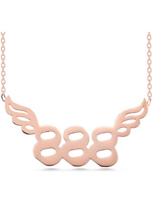 Gümüş Rose 888 Melek Sayısı Kadın Kolye CSR2180266