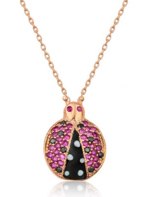 Gümüş Uğur Böceği Kadın Kolye CSR2181795