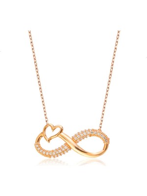 Gümüş Kalpli Sonsuzluk Kadın Kolye CSR2180402