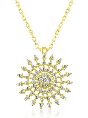 Gümüş Gold Güneş Kadın Kolye CSR2181230