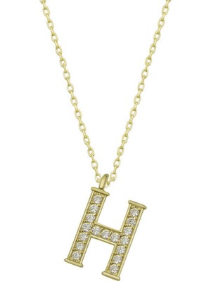 Caseras Gümüş Gold H Harfi Kadın Kolye CSR2184220