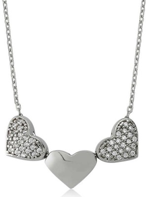 Caseras Gümüş 3 Kalpli Kadın Kolye CSR2180362