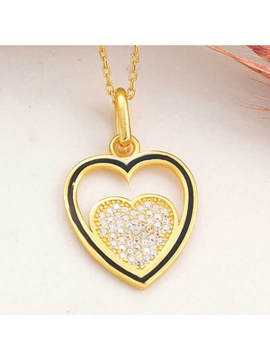 Caseras Gümüş Gold Kalp Kadın Kolye CSR2181030