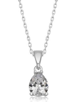 Caseras Gümüş Damla Zirkon Taşlı Kadın Kolye CSR2181243