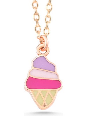 Caseras Gümüş Rose Renkli Dondurma Kadın Kolye CSR2185032