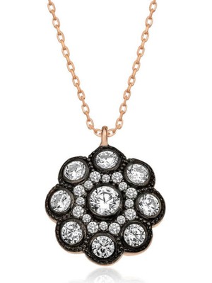 Caseras ​Gümüş Elmas Montür Çiçek Kadın Kolye CSR2180737