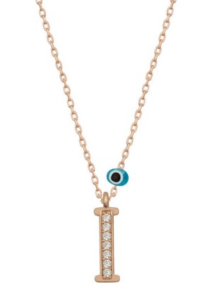 Caseras Gümüş Nazar Rose I Harfi Kadın Kolye CSR2184407