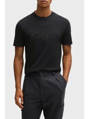 Boss  Pamuk Regular Fit Bisiklet Yaka Logolu T Shirt Erkek T Shirt 50531309 001