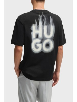 Hugo Baskılı  Pamuk Relaxed Fit Bisiklet Yaka T Shirt Erkek T Shirt 50530434 001