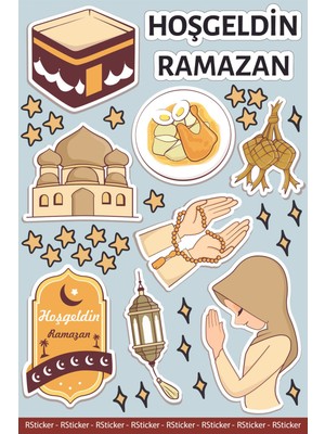 Ayza Tasarım Ramazan Sticker Seti Hoş Geldin Ramazan Duvar Sticker Seti Ramazan Süsü