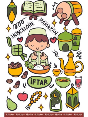 Ayza Tasarım Ramazan Sticker Seti Hoş Geldin Ramazan Duvar Sticker Seti Ramazan Süsü