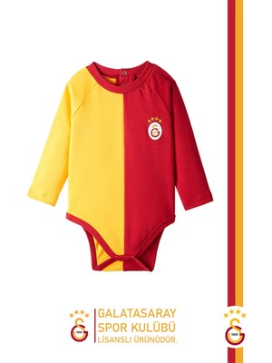 Galatasaray  Lisanslı Parçalı Uzun Kol Bebek Body Zıbın