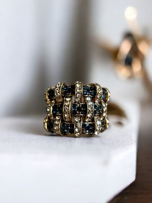 Zirkon Taşlı Safir Hasır Yüzük