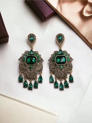 Fayra Accessories Kristal Taşlı Su Damlaları Sallantılı Küpe