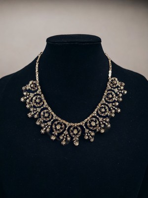 Fayra Accessories Garden Gerdanlık Zirkon Taş İşlemeli Nişan Kına Düğün Gerdanlık