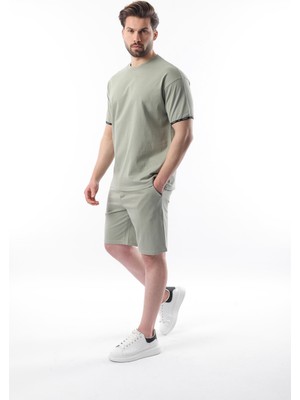 Madmext Mint Yeşili Basic Erkek Şort T-Shirt Takımı E7307