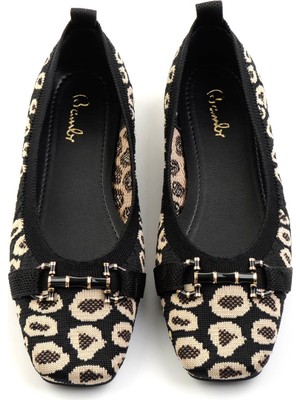 Siyah Leopar Triko   Kadın Babet K01327013582