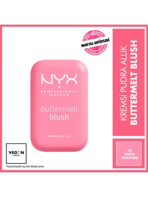 NYX Professional Makeup Buttermelt Blush Kremsi Pudra Allık - 02 Butta Together