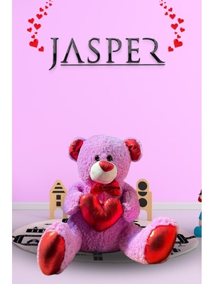 MOR-03040 Papyonlu Parlak Kalpli Sevimli Ayıcık - 45 cm
