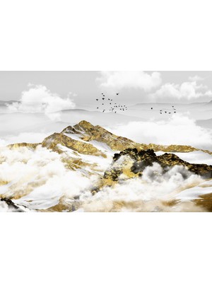 Aden Dekoratif Manzara ve Kuşlar Içinizi Isıtır Kanvas Tablo