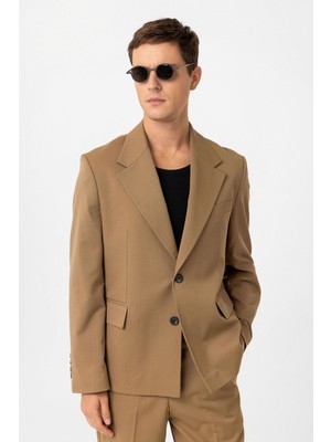 Antioch Camel Relax Fit Erkek Blazer Ceket