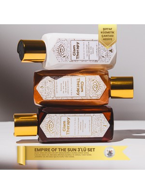 Glam Therapy Empire Of The Sun Serisi 3lü Set Şeffaf Kozmetik Çantası Hediyeli